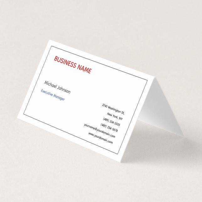 Unique modern professional minimalist chic business card (Front)