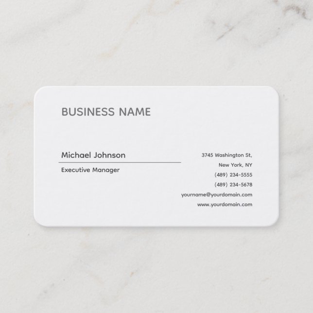 Unique modern professional minimalist chic business card (Front)