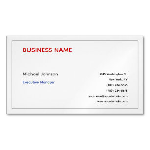 Unique modern professional minimalist chic 	Magnetic business card