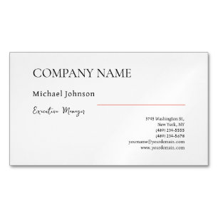 Unique modern professional minimalist chic Magnetic business card