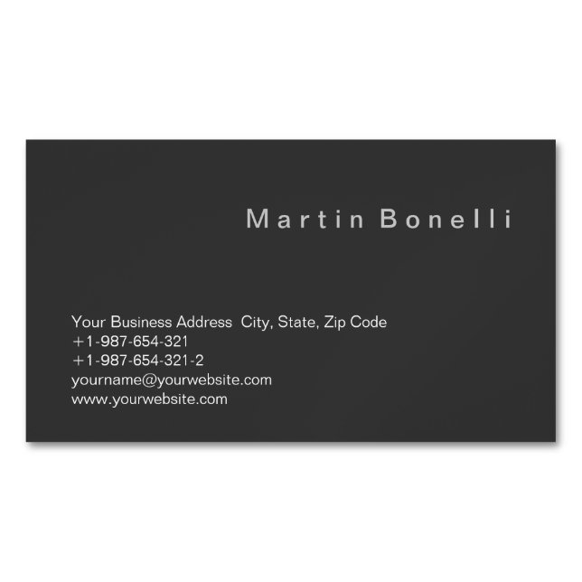 Unique Modern Simple Minimalist Grey Business Card (Front)