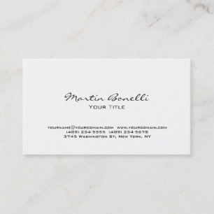 Unique Modern White Trendy Business Card