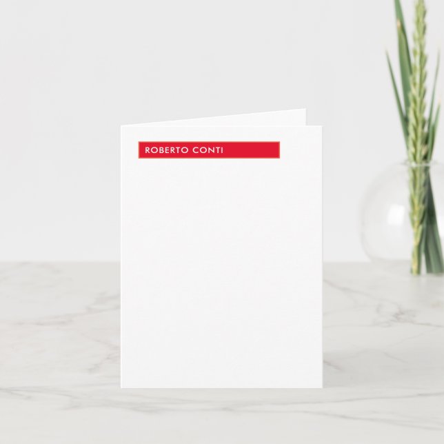 Unique moderne minimaliste nom rouge blanc (Devant)