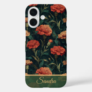 Unique Moms Day Gifts Carnation Floral Custom iPhone 16 Case