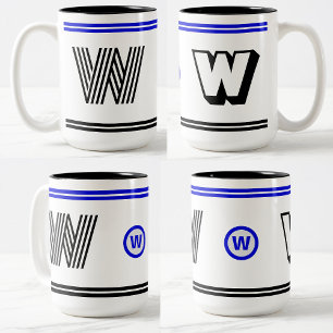 Unique Monogram Coffee Mug (Modern Initial Gift)