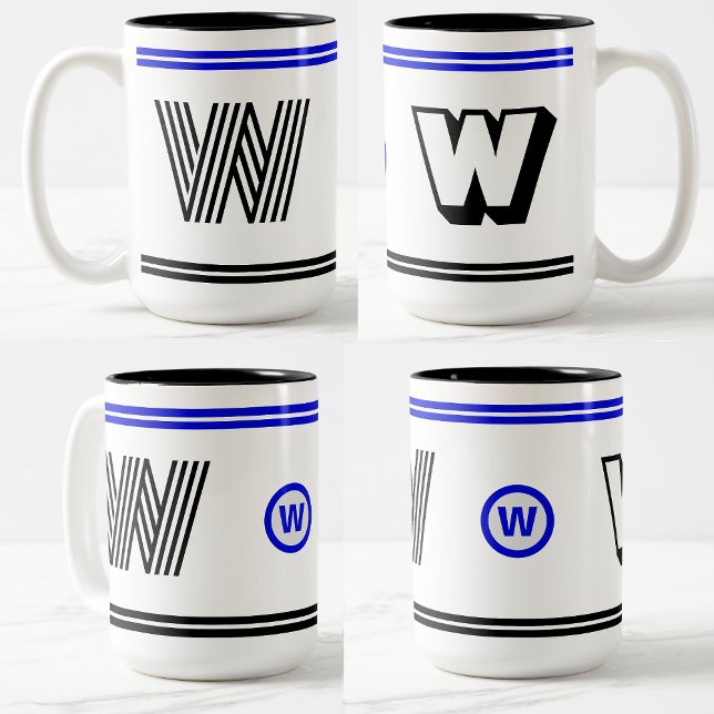 Unique Monogram Coffee Mug (Modern Initial Gift) (Thoughtful gifts for her
)