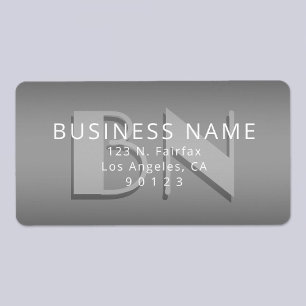 Unique Monogram Grey Gradient Return Address Label
