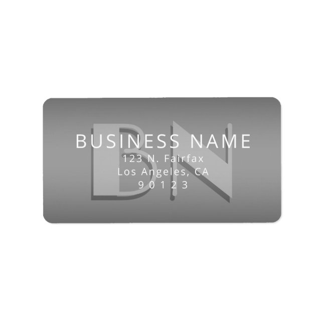 Unique Monogram Grey Gradient Return Address Label (Front)