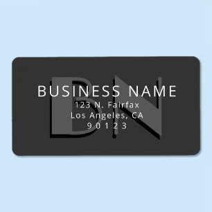 Unique Monogram Grey Return Address Label