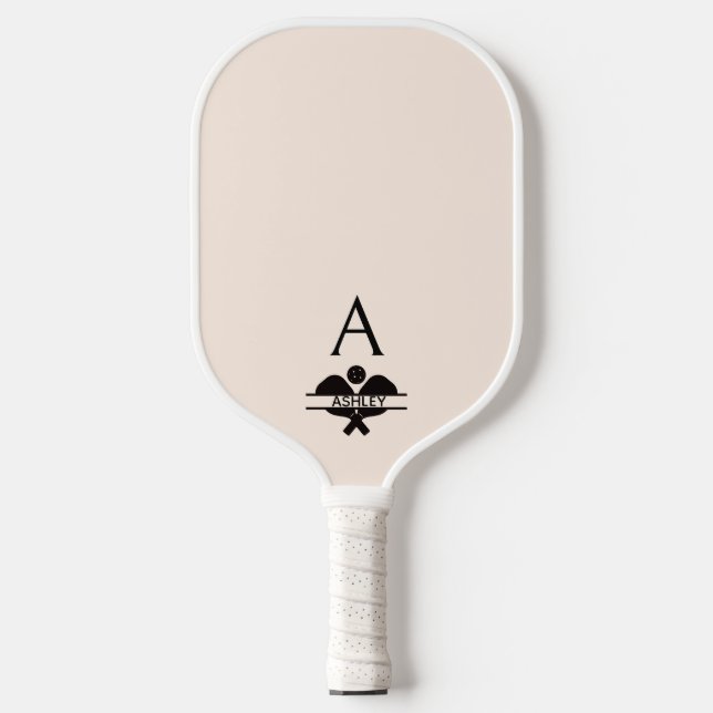 Unique Monogram Name Blush Pinkblush Pickleball Paddle (Front)