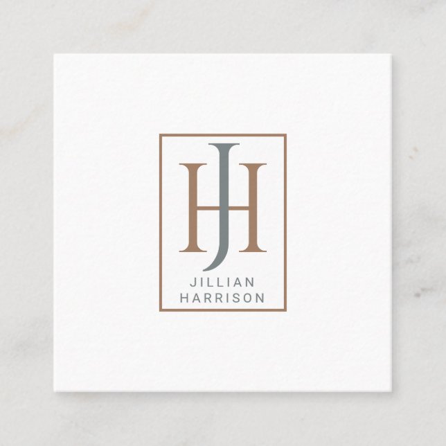 Unique Monogram Typographic Logo Calling Card (Front)
