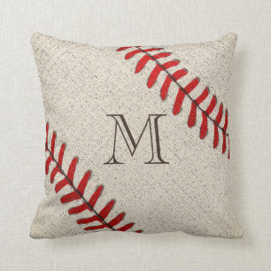 Unique Monogrammed Baseball Gifts for Dad Throw Pillow