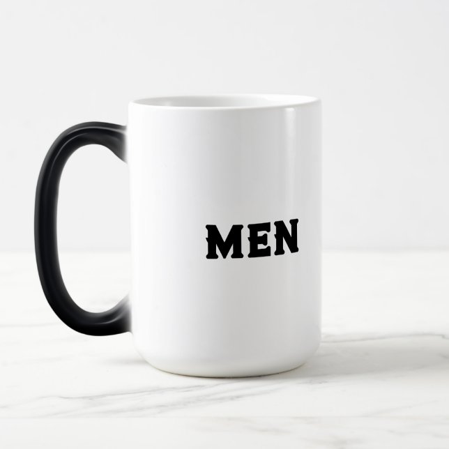 Unique Morphing-Mug – "MEN" Name Text for Men's Magic Mug (Left)