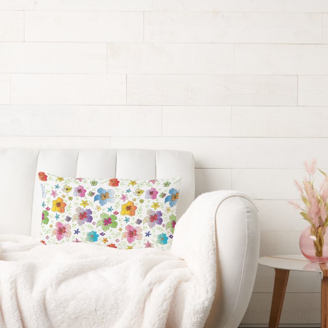 Unique Motif Fleur Moderne élégant Lumbar Coussin (Canapé)