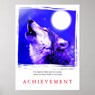 Unique Motivational Howling Wolf Poster Print