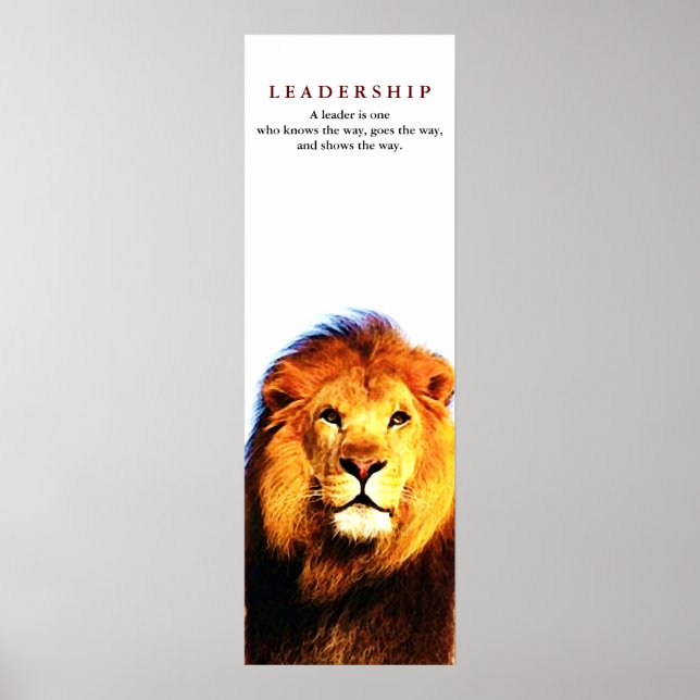 Unique Motivational Leadership Quote Lion Poster (Front)