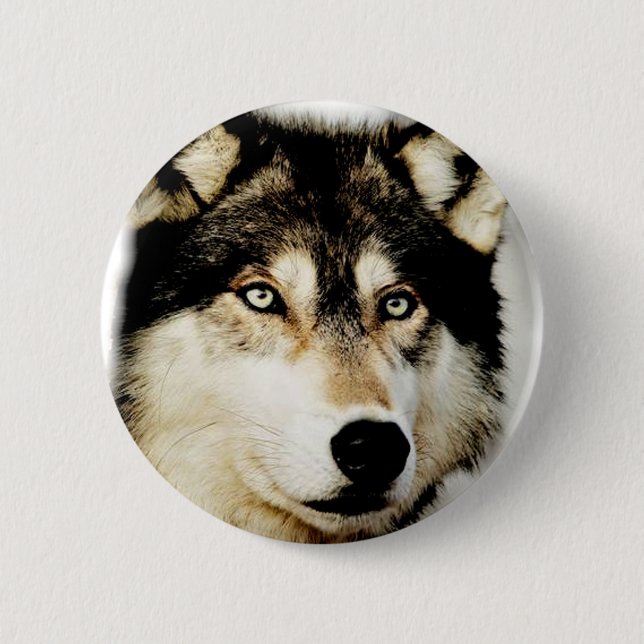 Unique Motivational Wolf 2 Inch Round Button (Front)