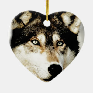 Unique Motivational Wolf Ceramic Ornament