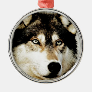 Unique Motivational Wolf Metal Ornament