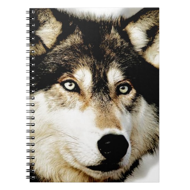 Unique Motivational Wolf Notebook (Front)