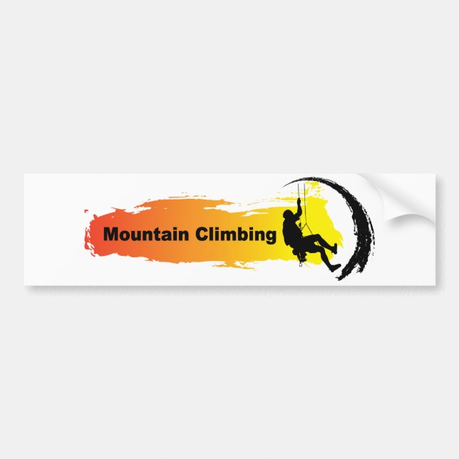 Unique Mountain Climbing Bumper Sticker (Front)