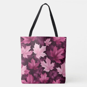 Unique Muted Burgundy Maple Leaf Shoulder Tote Bag