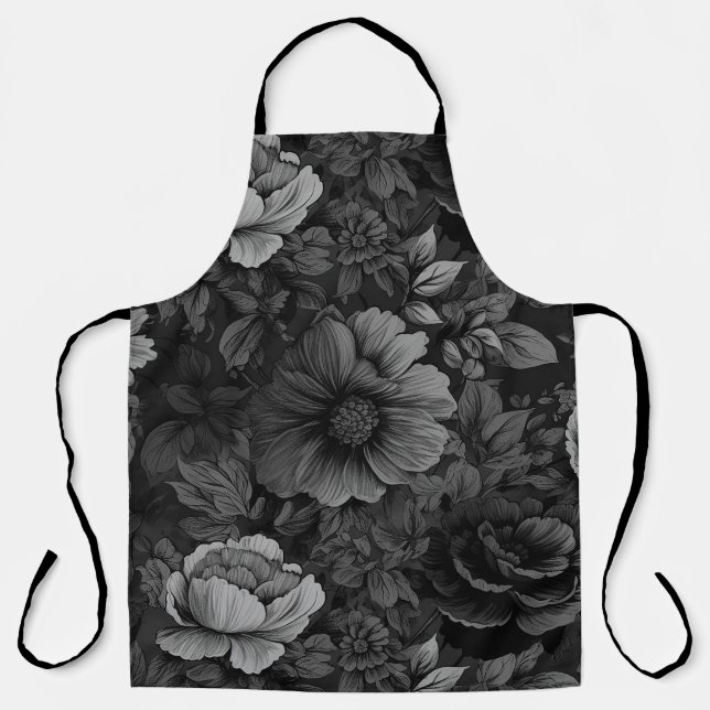 Unique Muted Colours Vintage Floral Print Apron (Front)