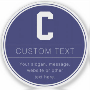 Unique Name & Monogram Template   Navy Blue