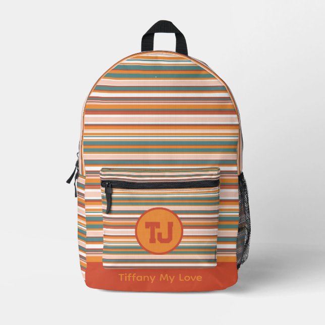 Unique Name Vacation Patterned Backpack (Front)