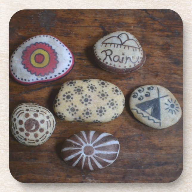 Unique Native American Folk Symbols Coaster (Front)