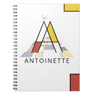 Unique Neoplasticism Style Monogram. Letter A Notebook