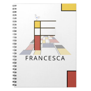 Unique Neoplasticism Style Monogram. Letter F Notebook