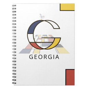 Unique Neoplasticism Style Monogram. Letter G Notebook