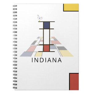 Unique Neoplasticism Style Monogram. Letter I Notebook