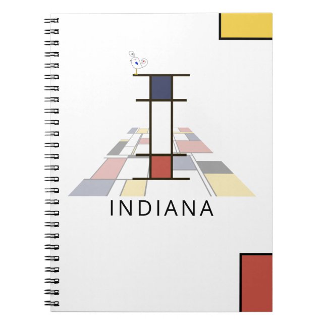 Unique Neoplasticism Style Monogram. Letter I Notebook (Front)