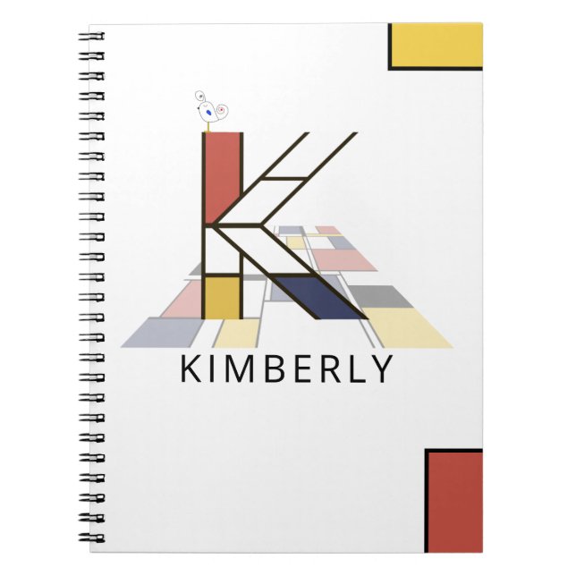 Unique Neoplasticism Style Monogram. Letter K Notebook (Front)