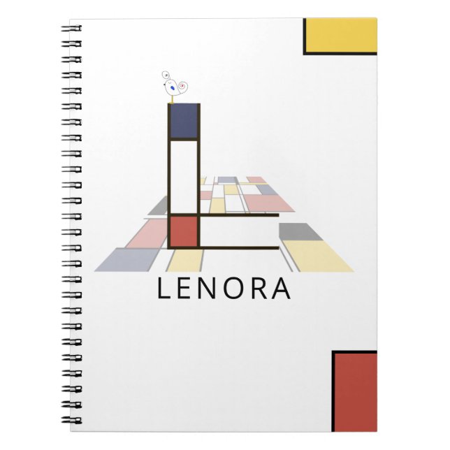 Unique Neoplasticism Style Monogram. Letter L Notebook (Front)