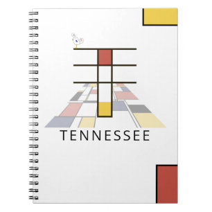 Unique Neoplasticism Style Monogram. Letter T Notebook