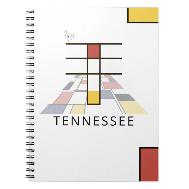 Unique Neoplasticism Style Monogram. Letter T Notebook (Front)