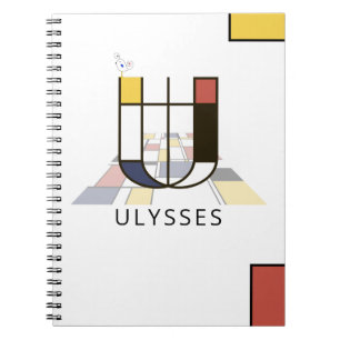 Unique Neoplasticism Style Monogram. Letter U Notebook