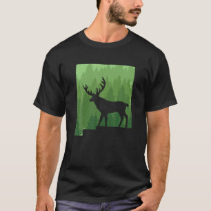Unique New Mexico Map Elk Hunting Gift Big Game El T-Shirt