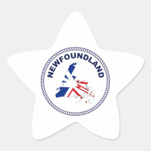 "Unique Newfoundland Map Design  Star Sticker