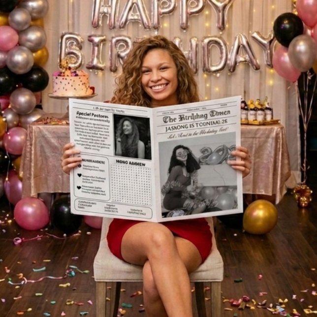 Unique Newspaper Birthday Program Infographic (Creator Uploaded)