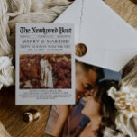 Unique Newspaper Merry and Married Christmas Card<br><div class="desc">Extra! Extra! Share your holiday joy with this unique Newspaper Merry & Married Christmas card. Everyone will love receiving this festive holiday card in the mail! Include a beautiful wedding photo on the front and back - along with a personal message on the front! Select "click to customize further" to...</div>