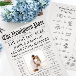 Unique Newspaper Timeline and Wedding Programs