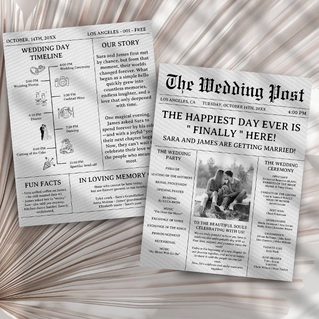 Unique Newspaper Wedding Programs (Creator Uploaded)