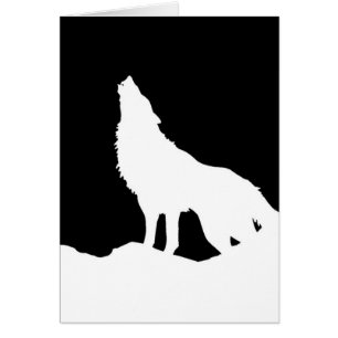 Unique Noir & Blanc Pop Art Wolf Silhouette
