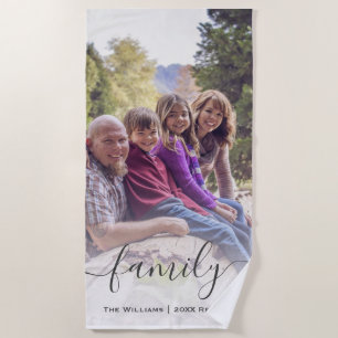 Unique Novelty Keepsake Family Name Reunion Photo Beach Towel