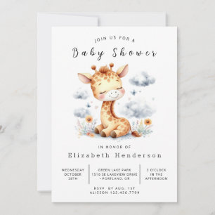 Unique Online Giraffe Baby Shower  Invitation