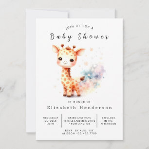 Unique Online Giraffe Baby Shower Invitation